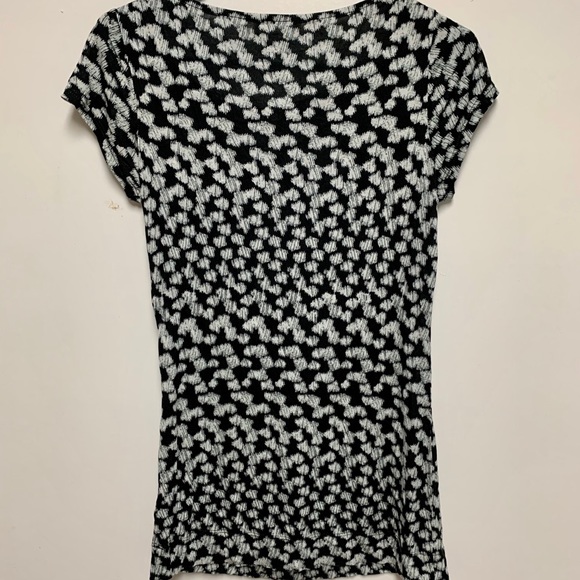CALVIN KLEIN Black & White Short Sleeve Blouse - Picture 3 of 4